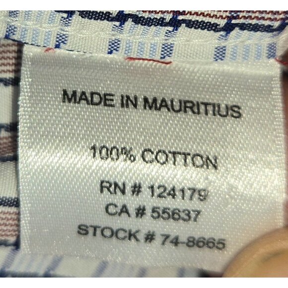 Johnston & Murphy Mens Plaid Dress Shirt Large - Contrast Cuffs - Picture 6 of 8